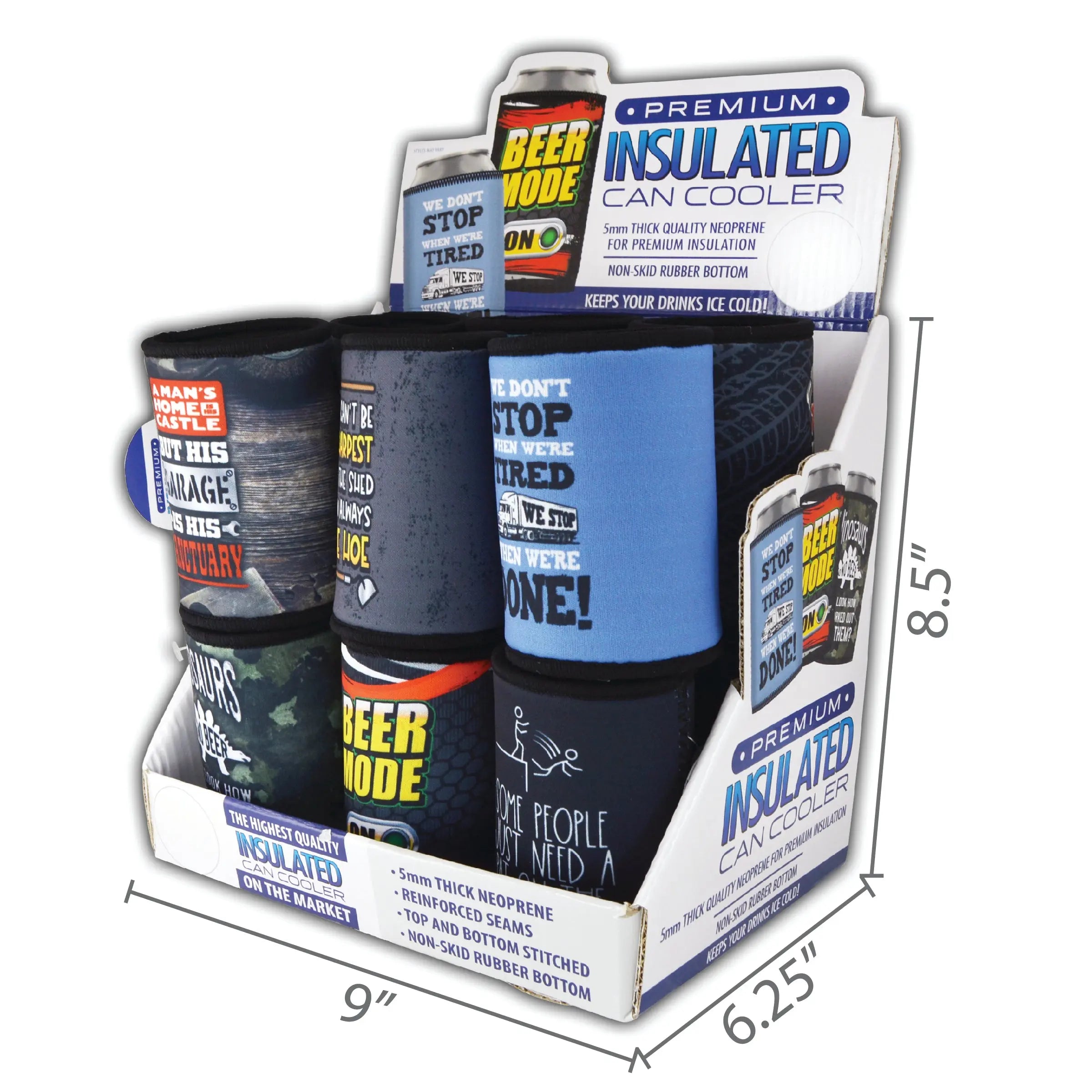 Neoprene Can and Bottle Cooler - 12 Pieces Per Retail Ready Display 26602 POLAR GEAR