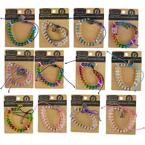 Recycled Bead Bracelet - 12 Pieces Per Retail Ready Display 28187 KIPP BROTHERS