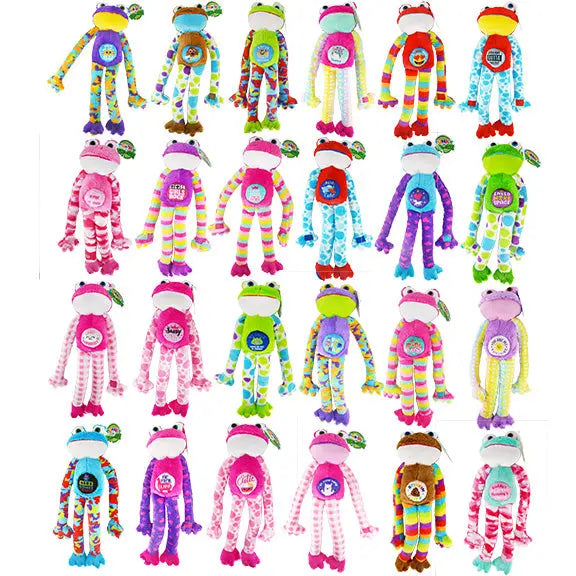 Plush Peace Frog Assortment Floor Display - 24 Pieces Per Retail Ready Display 88186 KIPP BROTHERS