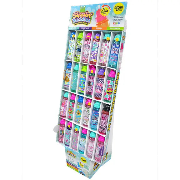 24Oz Kids Water Bottle Assortment Floor Display - 24 Pieces Per Retail Ready Display 88211 KIPP BROTHERS
