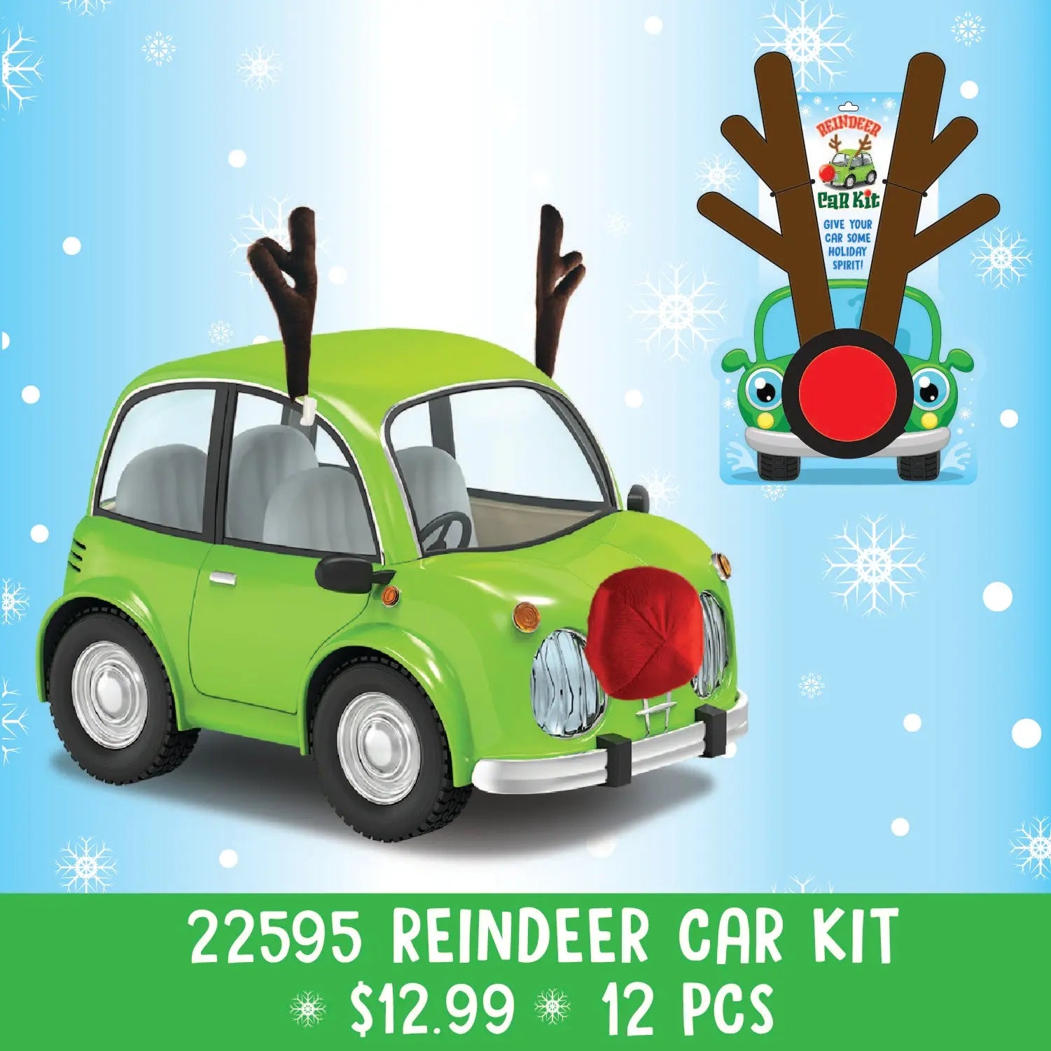 Christmas Plush Reindeer Car Kit - 12Pieces Per Pack 22595 NOVELTY INC