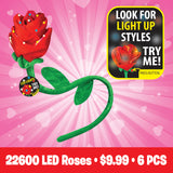Valentine's Day Rose Plush Assortment Floor Display - 48 Pieces Per Retail Ready Display 88348 KIPP BROTHERS