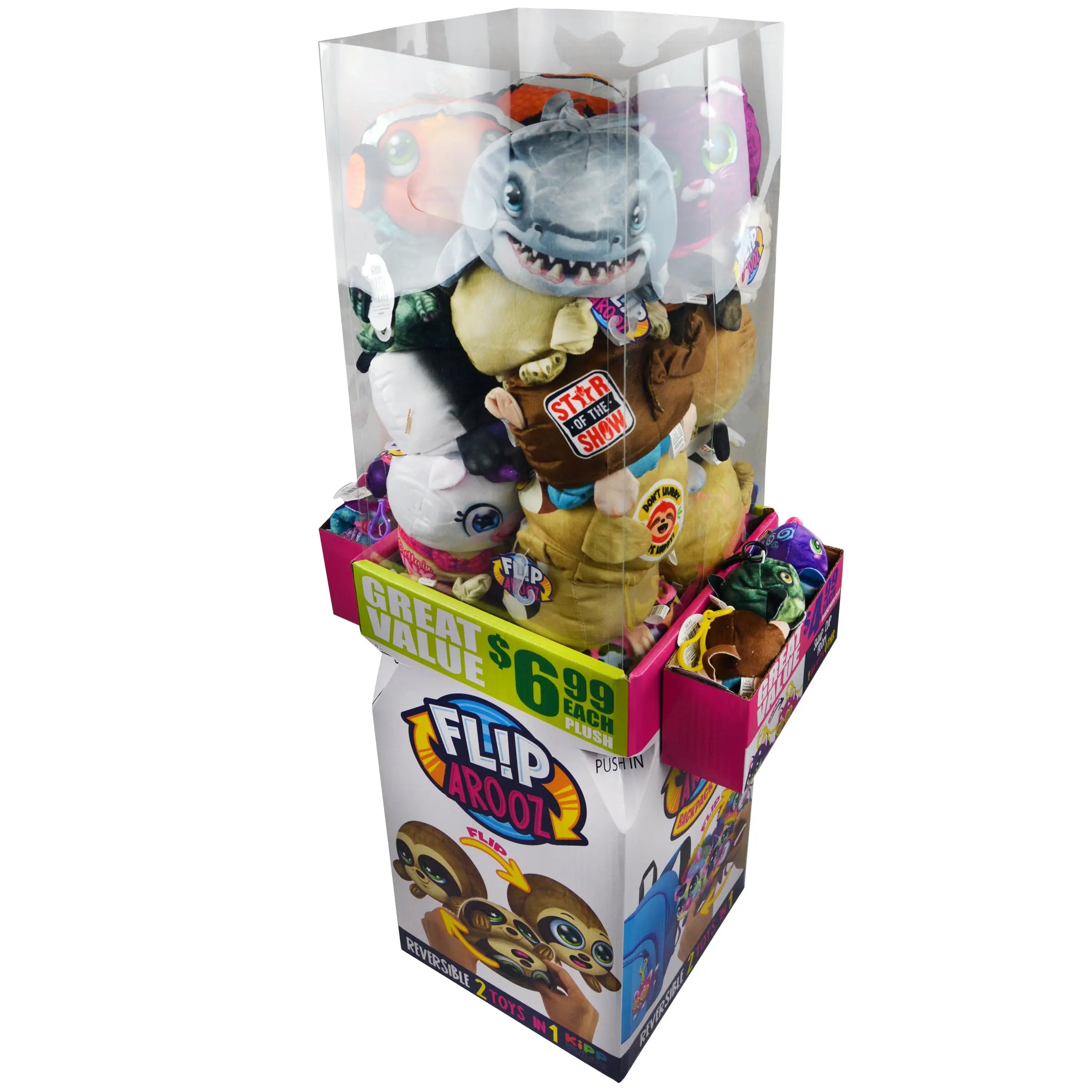Plush Reversible Assortment Floor Display - 36 Pieces Per Retail Ready Display 88362 KIPP BROTHERS