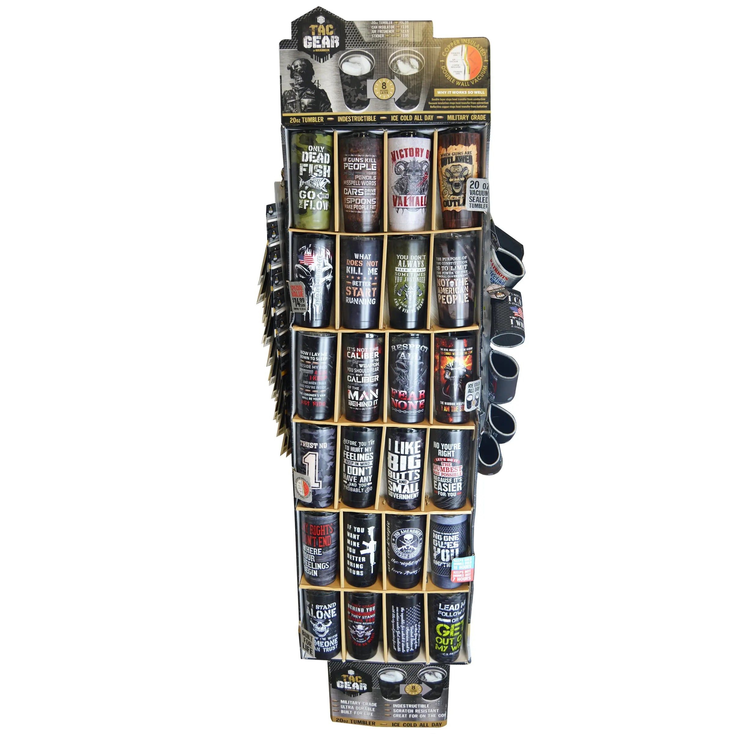Patriotic Tac Gear Insulated Cup and Accessory Assortment - 84 Pieces Per Retail Ready Display 88387 TAC GEAR