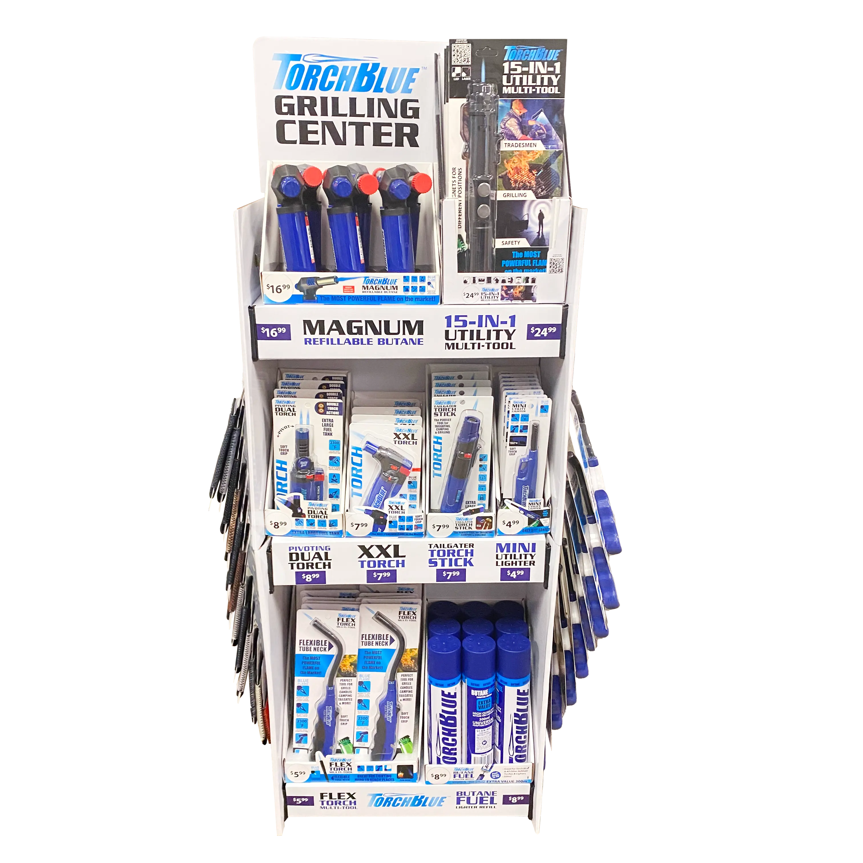 Grilling Center Assortment Floor Display - 71 Pieces Per Retail Ready Display 88403 TORCH BLUE