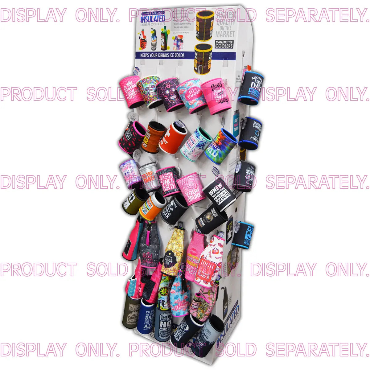 Merchandising Fixture - Corrugated Neoprene Bottle and Can Cooler Floor Display ONLY 972040 POLAR GEAR
