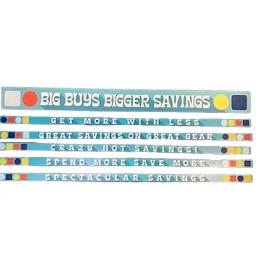 Merchandising Fixture - 4' Merchandising Sign Set 7 Signs 975140 NOVELTY INC