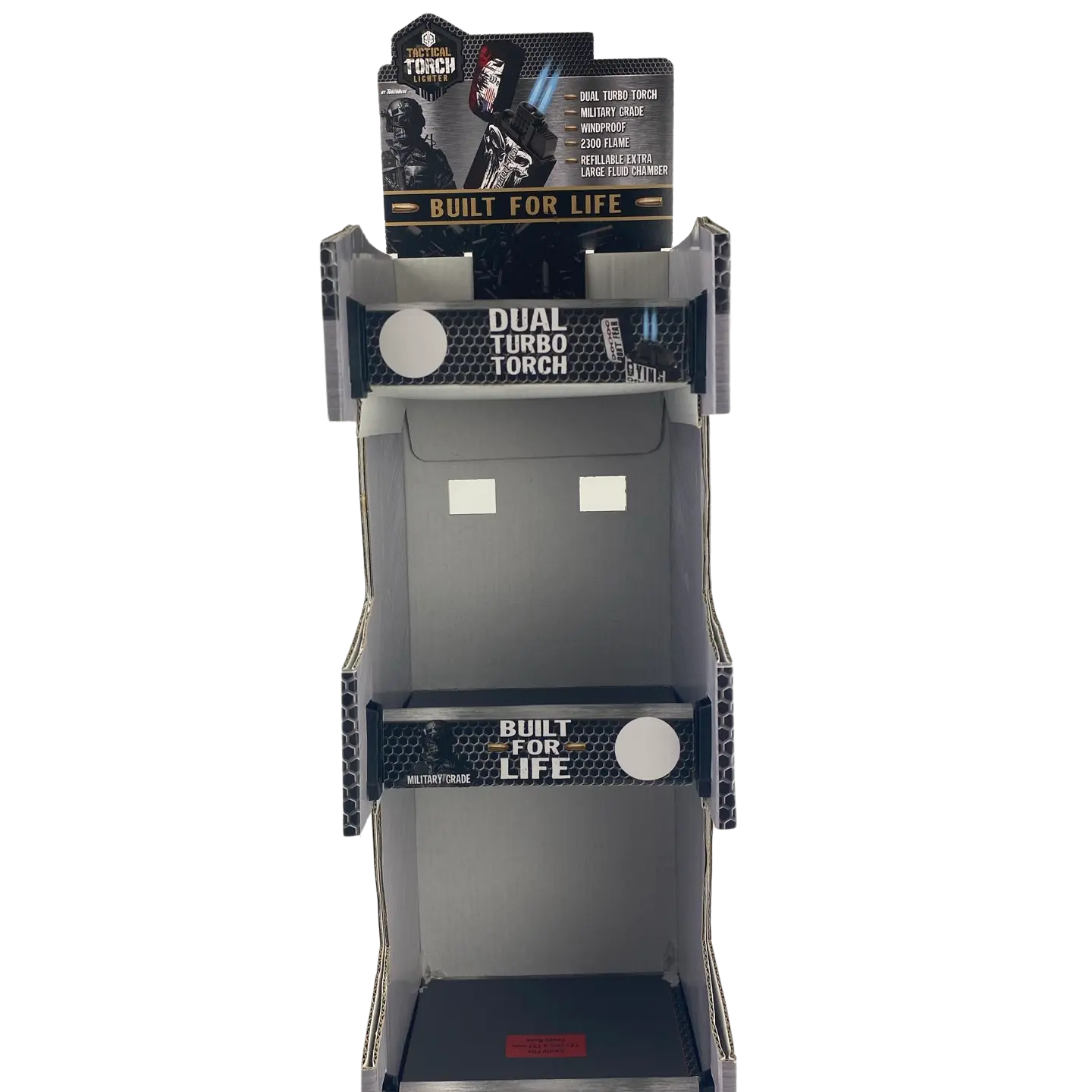 Merchandising Fixture - Corrugated Tac Gear 3 Tier Countertop Lighter Display ONLY 975560 TAC GEAR