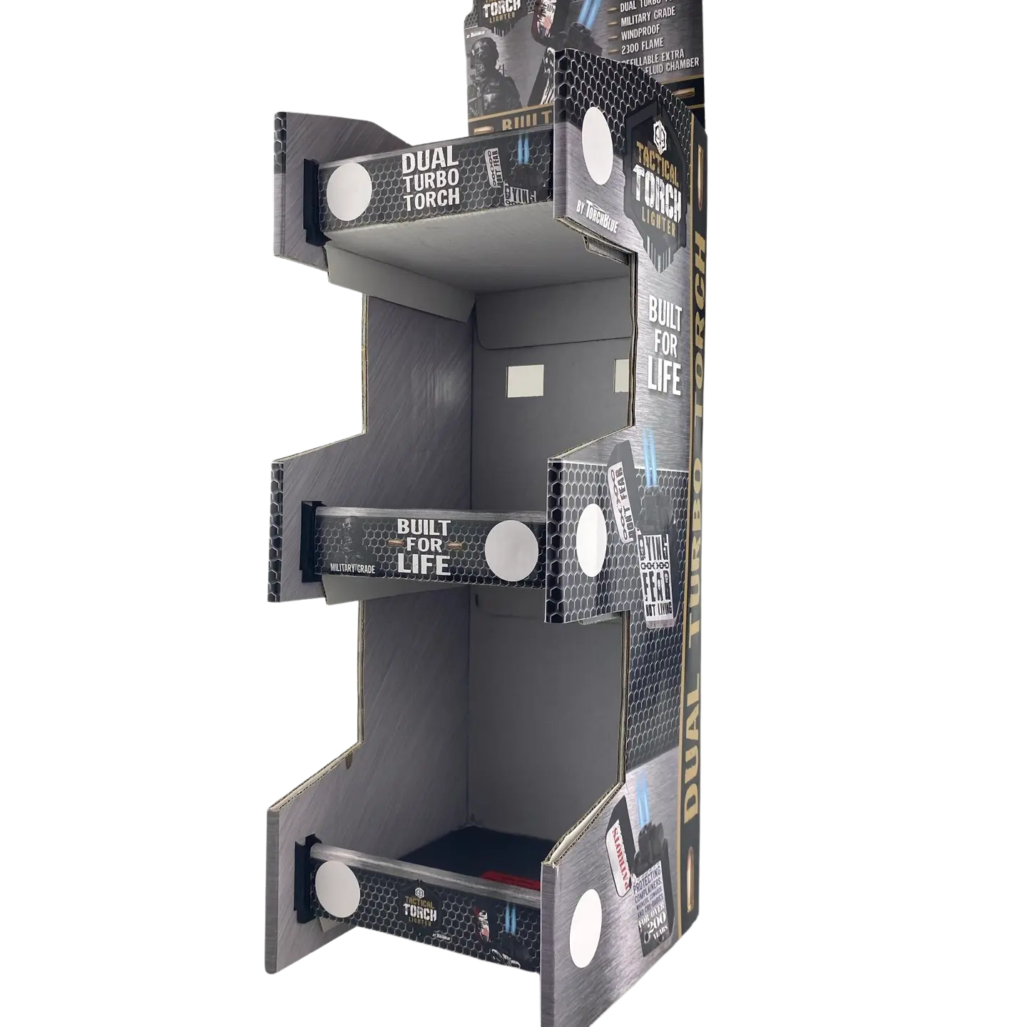 Merchandising Fixture - Corrugated Tac Gear 3 Tier Countertop Lighter Display ONLY 975560 TAC GEAR