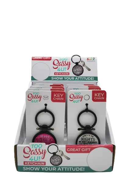Metal Key Chain with Saying - 12 Pieces Per Retail Ready Display 22901 KIPP BROTHERS
