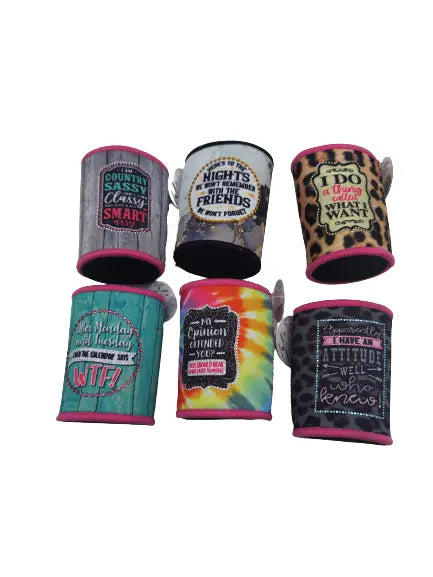 Neoprene Rhinestone Can and Bottle Cooler - 6 Per Retail Ready Display 23133 POLAR GEAR