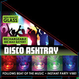 Disco Glass Ashtray with Sound Activated LED Lights - 6 Pieces Per Retail Ready Display 23743 SMOKEZILLA
