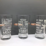 16 oz Tac Gear Bullet Patriotic Pint Glass - 6 Pieces Per Retail Ready Display 23151 TAC GEAR