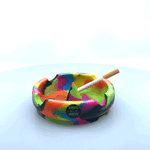 Glow in The Dark Round Silicone Ashtray- Per Retail Ready Display 22581 SMOKEZILLA