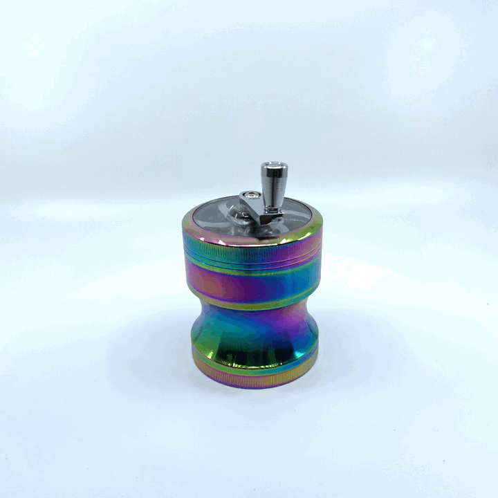 Metal 4 Piece Rainbow Grinder with Crank - 6 Pieces Per Retail Ready Display 22703 SMOKEZILLA