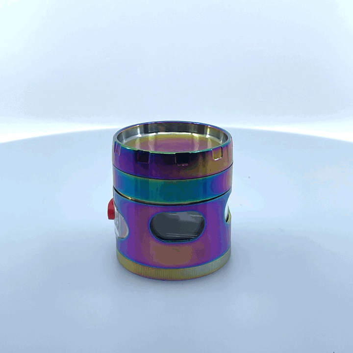 Metal 4 Piece Rainbow Grinder with Drawer - 6 Pieces Per Retail Ready Display 22704 SMOKEZILLA