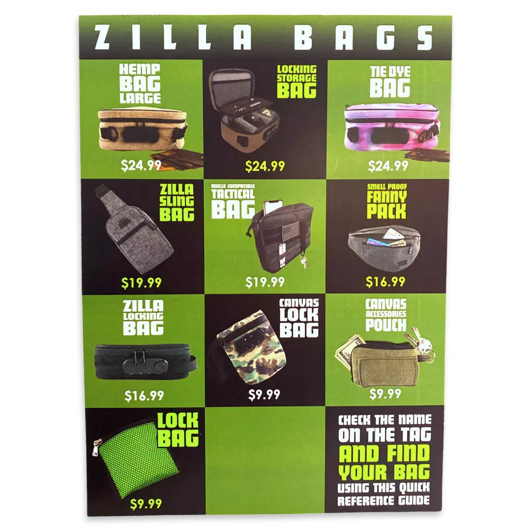 Merchandising Fixture - Zilla Bag Signage ONLY 977210 SMOKEZILLA