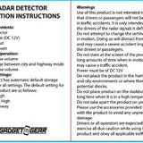 Radar Detector with Suction Cup Mount - 4 Pieces Per Retail Ready Display 23211 GADGET GEAR